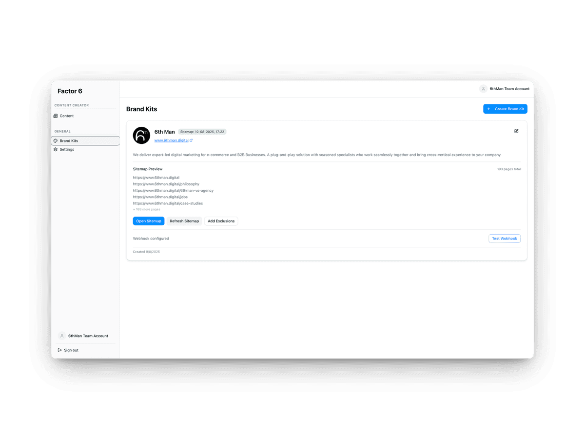 Brand Kit management interface